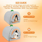 Dog House Indoor for Small Dogs, Grey, S | 2-in-1 Enclosed Dog Bed with Cover Cave & Curtain, Dog Tent with Plush Washable Cushion, Inside Dog House for Pets