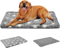 EMPSIGN Dog Crate Pad - Reversible Kennel Mat (Cool & Warm), Machine Washable, Cozy Star Pattern Sleeping Pad for Small Medium Large Dogs, All-Season Pet Bed, Suitable for 42"x28" Dog Crate, Grey