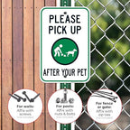 Clean Up After Your Dog Sign, Please Pick Up After Your Pet Sign, 12x18 Inches, Rust Free .063 Aluminum, Fade Resistant, Made in USA
