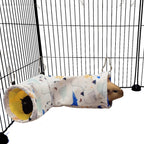 Large Caliber Guinea Pig Tunnel Hideout & Hammock, Rat Cage Corner Toy for Ferret Hedgehog Piggy to Hide and Shuttle (1. Tunnel-Dinosaur)