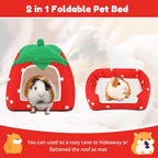 BWOGUE Guinea Pig House Bed Cozy Hamster Cave Large Hideout for Dwarf Rabbits Hedgehog Bearded Dragon Winter Nest Hamster Cage Accessories