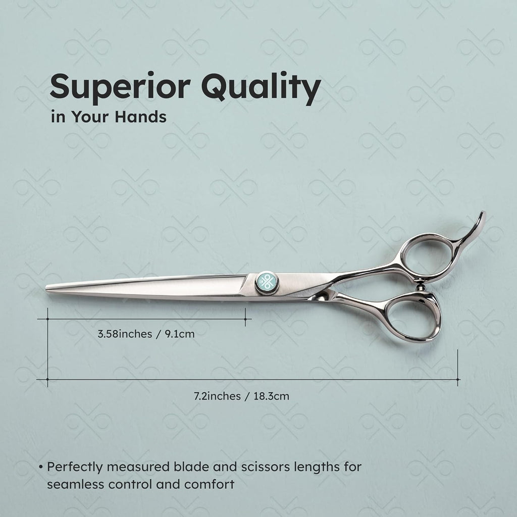 7” Dog Grooming Scissors｜VG10 Japanese Steel Professional Pet Grooming Shears for Cats & Dogs｜Clean Cut & Precise Trimming｜Lightweight Ergonomic Handcrafted Design｜K9 Shears