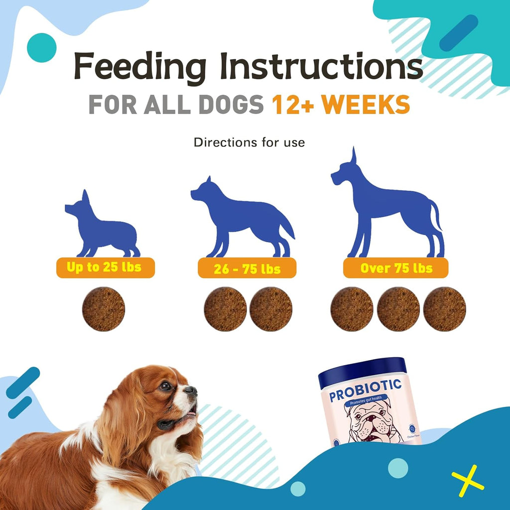 Probiotics for Dog,Support Gut Health,Probiotics for Digestive Health,Digestive Health & Seasonal Allergies-Dog Supplements,60 Soft Chews,Packaging May Vary