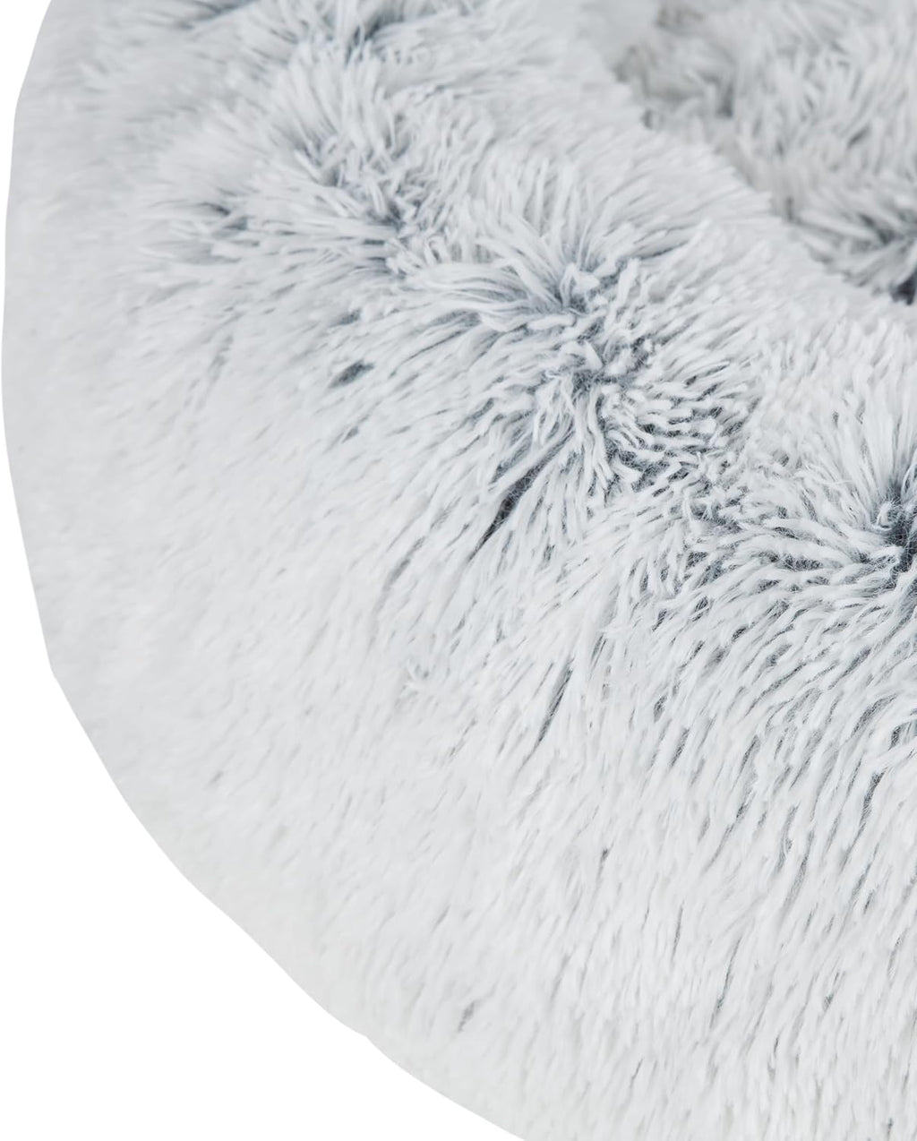 Best Pet Supplies Round Donut Dog Bed with Plush Faux Fur Fabric, Calming, Anti-Anxiety Cushion for Indoor Pets, Slip-Resistant Base, Soft Ergonomic Support - Light Warm Gray, 20x20x6''