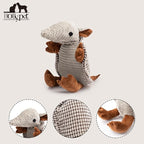 Hollypet Plush Dog Squeaky Toy Stuffed Armadillo Animal Pet Puppy Chew Toys with Clean Teeth for Small Medium Large All Breed Sizes Dogs, Gray, 10 in