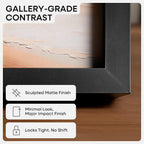 Homeforia 20 x 28 Picture Frame Black, High End Metal 20x28 Poster Frames with Mat 14x22 for Photo, 20 x 28 Black Frame Matted to 14 x 22 Print, 28x20 Hanging Frame, Tempered Glass, Wall Kit, Set of 1