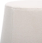 SAFAVIEH Home Collection Liesel Ivory Sherpa Wide Flared Ottoman (Fully Assembled)
