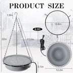 Adnee Hanging Heated Birdbath for Winter Outdoor, 100W Thermostatical Heated Bird Bath with Power Cord, Hanging Garden Bird Bath for Outside Patio Yard Decoration