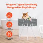 VEVOR Portable Dog Bathtub, Elevated & Foldable Space-Saving Pet Shower Station with Efficient Drainage, Bathing Tub for Washing & Grooming Small and Medium Size Dogs and Cats Indoor & Outdoor, Grey