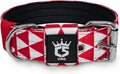 TSPRO Tactical Dog Collar 1.5 Inch Wide Thick Dog Collars with Heavy Duty Metal Buckle, Durable, Strong, Adjustable for Medium to Large Dogs (Geometric M)