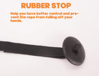 Cord Cotton Lunge Line with Rubber Stop，Equine Lunge Line for Horses with Swivel Bolt Snap，24 ft (Black, 24ft)
