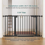 Cumbor 29.7-46" Baby Gate for Stairs, Mom's Choice Awards Winner-Auto Close Dog Gate for The House, Gifts for Mom, Easy Install Pressure Mounted Pet Gates for Doorways, Black