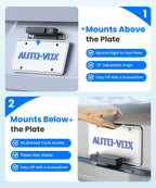 AUTO-VOX Solar Wireless Backup Camera with 5" 1080P Monitor: 5000mAh Battery 2 Mins DIY Installation & 2 Split Screen Back Up Camera, IP69K Waterproof Reverse Camera for Car, Van, SUV, Truck, Trailer