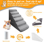 Dog Stairs&Steps for 30 Inches High Bed Up to 30-36 Inch Tall, Pet Cat Ramp Ladder for Small Dogs, Doggie, Old Cats, Kitty, Small Animals Grey