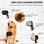 Dog Self Cleaning Slicker Brush for Shedding, Ideal for Short Long Haired Dogs, Including Cat. Removes Loose Fur, Undercoat, Mats, Tangled Hair. Suit for Large Medium Small Animal, Black