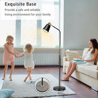 Floor Lamp, Dimmable Floor Lamps for Living Rooms & Bedrooms, Farmhouse Reading Lamp - Standing, Adjustable Metal Heads Indoor Task Lighting for Living Room Bedroom Office (Dimmable Black)