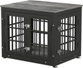 26 Inch Heavy Duty Dog Crate Furniture for Small Dogs, Decorative Pet House End Table, Wooden Cage Kennel Furniture Indoor, Gray