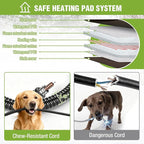 GUTINNEEN Extra Large Heated Dog House Outdoor Insulated Dog House Weatherproof Dog Kennel with Thermostat-Controlled Heating Pad, 6-Sided Thermal Liner, Chew-Proof Metal Frame for Large Dog Breeds,XL