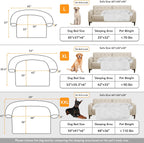 GGIB Calming Dog Bed Fluffy Plush Dog Mat for Furniture Protector with Removable Washable Cover for Large Medium Small Dogs and Cats (Extra Extra Large, Light Grey)