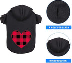 Dog Hoodie Sweater for Dogs Pet Clothes Black Buffalo Plaid Warm and Soft Breathable Cozy(XS)