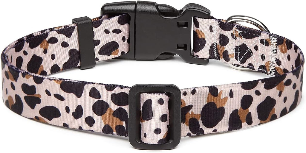 Mercano Adjustable Dog Collar - Special Design Patterns, Soft Nylon Comfortable Durable Pet Collar for Small Medium Large Dogs (L, Leopard)