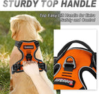 BARKBAY No Pull Dog Harness Front Clip Heavy Duty Reflective Easy Control Handle for Large Dog Walking(Orange,L)