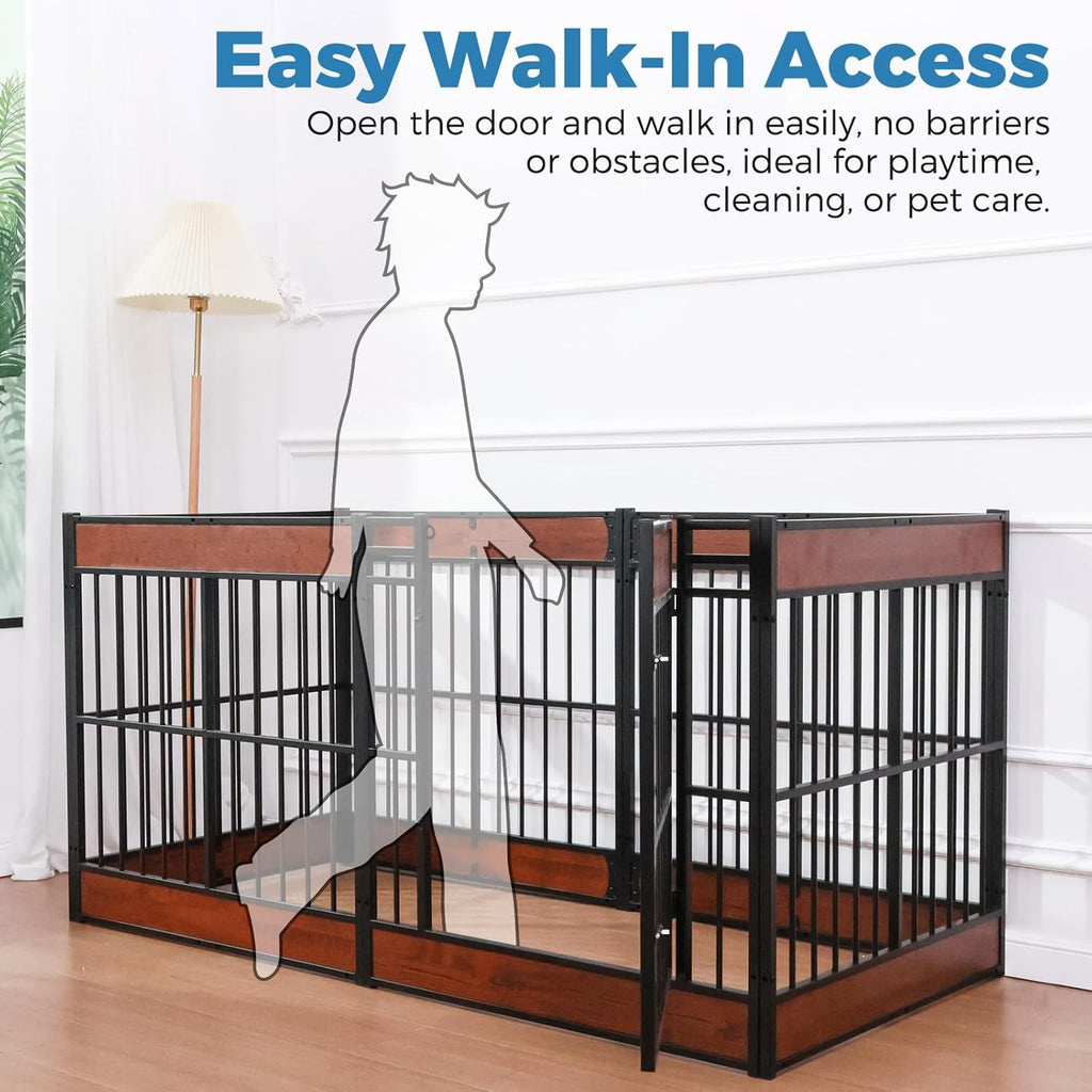 Dog Playpen, 35.4" Height Dog Pen Indoor, Heavy Duty, Safe and Sturdy, Furniture Style Puppy Pen