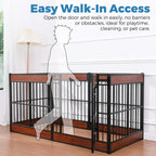 Dog Playpen, 35.4" Height Dog Pen Indoor, Heavy Duty, Safe and Sturdy, Furniture Style Puppy Pen