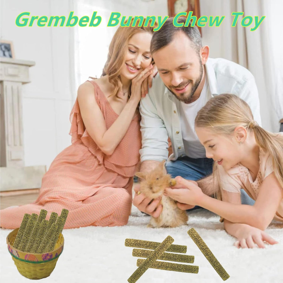 Rabbit Toys,Timothy Hay Stick for Guinea Pig Toy Bunny Chew Toys for Teeth Grinding Hamster Alfalfa Bite Treat Rabbit Molar Food Snack for Pet Rat Chinchilla Squirrel Gerbil-120PCS