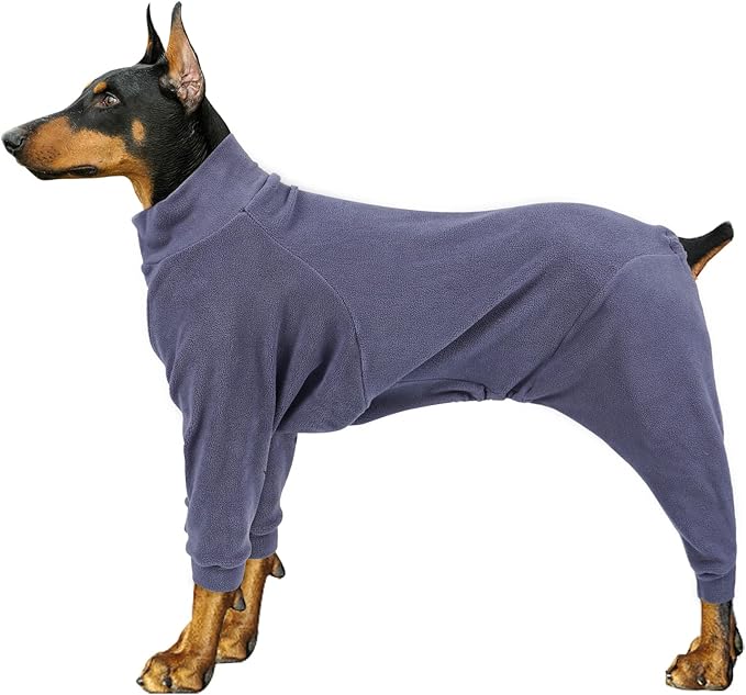 Dog Winter Coat,Warm Dog Jacket,Puppy Polar Fleece High Collar Full Body Snowsuit,Comfort Windproof Sweater(Grey,Small)