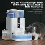 Daily Fresh Cat Water Fountain 10L/338oz Self Filling and Cleaning, Pet Water Dispenser with Filter System for Dogs, 5G Wi-Fi Smart Bowl Wastewater Separation & No Slimy with Quiet Pumps