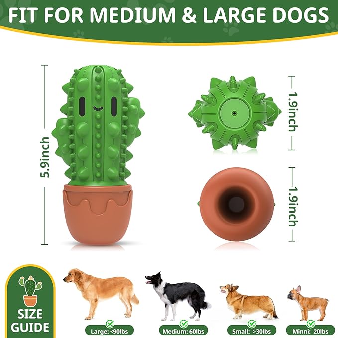 Dog Chew Toys Toothbrush Stick Teeth Cleaning Brush Dental for Medium Large Dog, Puppy Christmas,Easter Birthday Gifts,Outdoor Dog Squeaky Toys for Aggressive Chewers Tough Toys Interactive