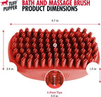 Tuff Pupper Dog Bath Brush, Silicone Pet Hair Remover Brush for Shampooing & Massaging Dogs, Dog Washing Brush with Soft Rubber Bristles Gently Removes Loose & Damaged Fur