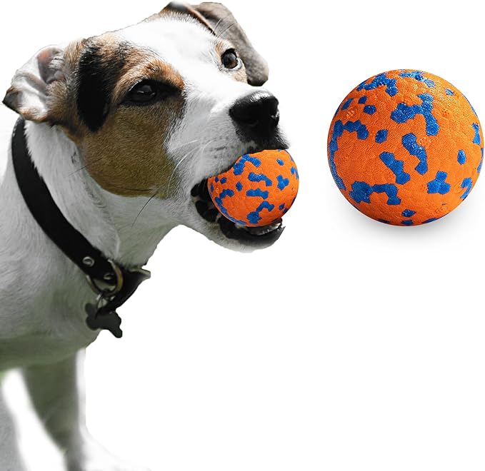 Dog Balls, Indestructible Dog Toy Ball for Aggressive Chewers, Durable High Elasticity Interactive Ball for Training Dog Catch and Fetch, Large Medium Small Dog and Puppies(Orange, 2.5in, 1pcs)