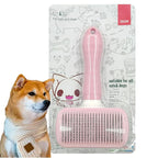 Self Cleaning Slicker Brush, Dog Cat Bunny Pet Grooming Shedding Brush, Easy to Remove Loose Undercoat, Pet Massaging Tool Suitable for Pets with Long or Short Hair (Baby Pink)