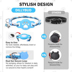 Airtag Cat Collar Breakaway, Cute GPS Cat Tracker Collars with Air Tag Holder, Safety Cat Collars with Bell & Pendant for Girl Boy Cats, Blue