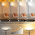 Upgraded Torchiere Floor Lamp,36W 3600LM Super Bright LED Floor Lamp for Living Room Bedroom Office, Dimmable Modern Standing Tall Lamp with Remote & Touch Control
