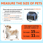 Petskd Top-Expandable Pet Carrier 18x11x11 Inches Delta American United Airline Approved, Soft-Sided Carrier for Small Cats and Dogs with Locking Safety Zippers and Anti-Scratch Mesh(Blue)