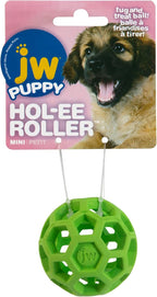 JW Hol-ee Roller Dog Fetch Treat Dispenser Puzzle Ball; Mini 1.75 Inch Diameter