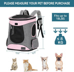 Petsfit Dog Backpack Carrier with Upgrade Waist Cushion Design to Better Fit The Waist, Suitable for Small and Medium Dogs Cats, and Rabbits up to 18 Pounds