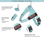 Adjustable Dog Harness– No Pull, No Choke – for English Bulldogs, French Bulldogs, Pugs & Broad-Chested Breeds – Easy, Safe Walks (BLUEWHITE, XL)