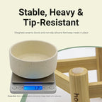 Elevated Dog Bowl & Cat Dish 27oz – Raised Ceramic Pet Food and Water Bowls with Bamboo Stand, Feeding Station for Small & Medium Pets, Prevents Neck Strain – Durable, Premium Quality by Homish