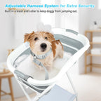 FHTONGE Elevated Dog Bathtub Grooming Station with Drain Adjustable Collar, 2 in 1 Collapsible Dogs Beautify Bathtub Portable Pet Washing Station, Pet Tub for Small Medium Dog Cat Shower Hairdressing