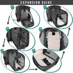 PetAmi Dog Cat Backpack Carrier, Expandable Pet Carrier Backpack for Travel Hiking, Small Medium Dog Puppy Large Cat Carrying Backpack, Airline Approved Ventilated Soft Back Support, 18 lbs, Dark Gray