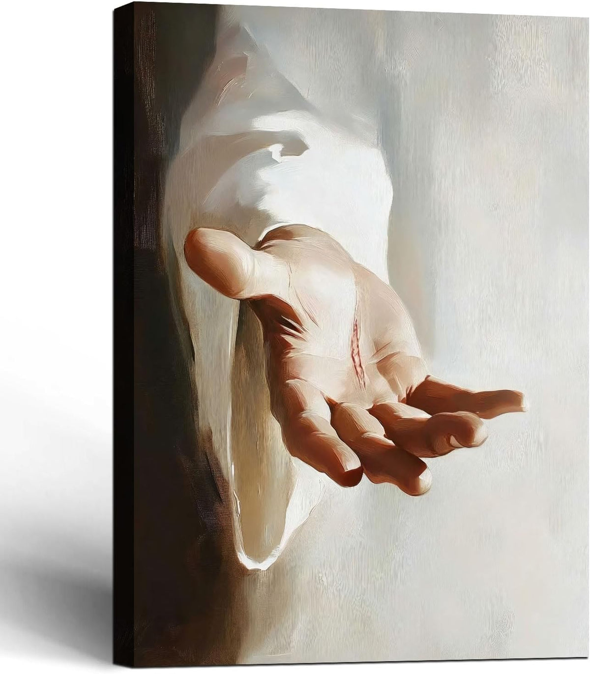 Framed Canvas Jesus Hands Wall Decor Wall Art Gallery Decor Unique Print Wall Decor for Living Room Bedroom Church Home Decor 12x16 Inch Ready to Hang