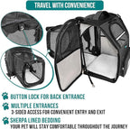 PetAmi Dog Cat Backpack Carrier, Expandable Pet Carrier Backpack for Travel Hiking, Small Medium Dog Puppy Large Cat Carrying Backpack, Airline Approved Ventilated Soft Back Support, 18 lbs, Dark Gray