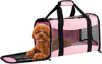 Cat Carrying Case - Pet Carrier Airline Approved, Protable and Breathable Pet Travel Carrier Removable Fleece Pad, Collapsible Cat Carrier Dog Carrier for Medium Cats Small Cats Dogs (Small, Pink)