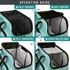 PetAmi Small Dog Purse Carrier, Soft-Sided Pet Carrier Bag with Pockets, Portable Puppy Cat Travel Handbag Tote, Airline Approved Breathable Mesh, Poop Bag Dispenser, Max 18 lbs, Chevron Teal