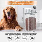 3-5Lbs/3Qt Dog Cat Food Storage Container With foldable bowl. Plastic Pet Food Dispenser for Small Animal Kibble/Pet Food/Bird Seed/Oatmeal/Rice/Flour/Brown Sugart/Cereals (Clear Grey)