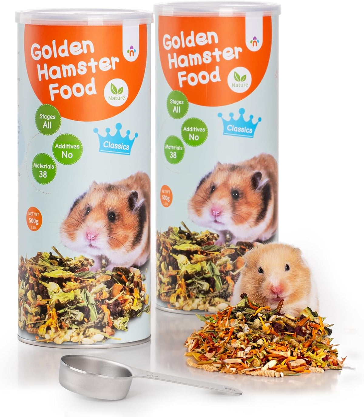 Niteangel Golden Hamster Food & Treats - Small Animal Natural Food for Syrian Golden Hamsters or Other Small-Sized Pets